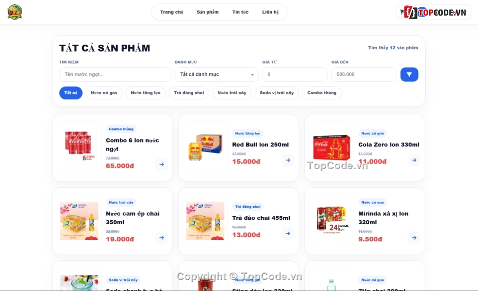 nước ngọt,web bán nước ngọt,Website bán hàng